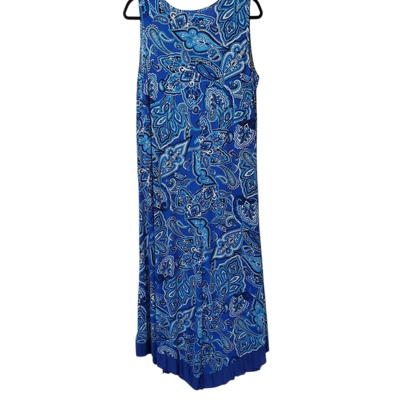 🍁Red Long Sleeve Dress and Blue Paisley Sleeveless Dress Size 2X - Picture 6 of 8